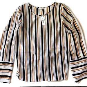 Charming Charlie Long Sleeve Striped Blouse